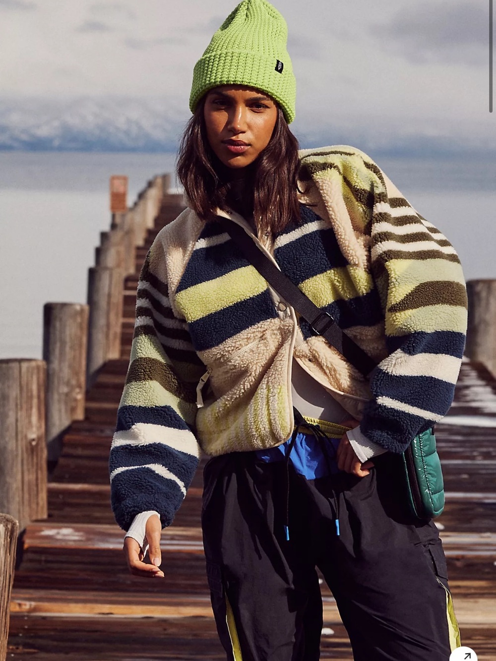 Free People Hit The Slopes Printed Fleece Jacket - Picture 1 of 8